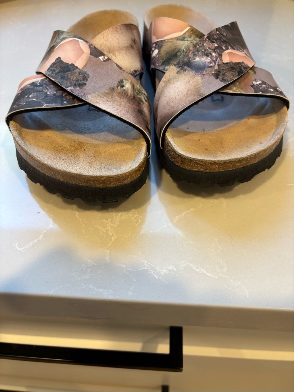Criss Cross Abstract Print Sandals EU 37 US 6-6.5  papillio - Picture 8 of 12